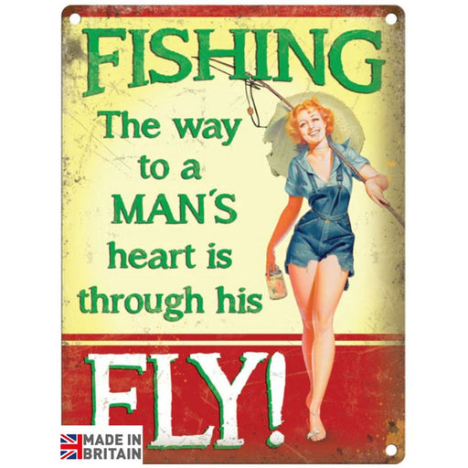 Small Metal Sign 45 x 37.5cm Vintage Retro Fishing Way - Kozeenest