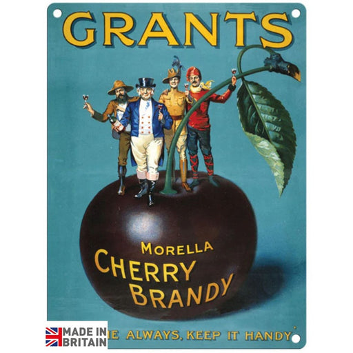 Small Metal Sign 45 x 37.5cm Vintage Retro Grants Cherry Brandy - Kozeenest