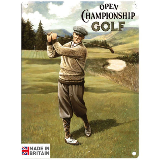 Small Metal Sign 45 x 37.5cm Vintage Retro Open Champ Golf - Kozeenest