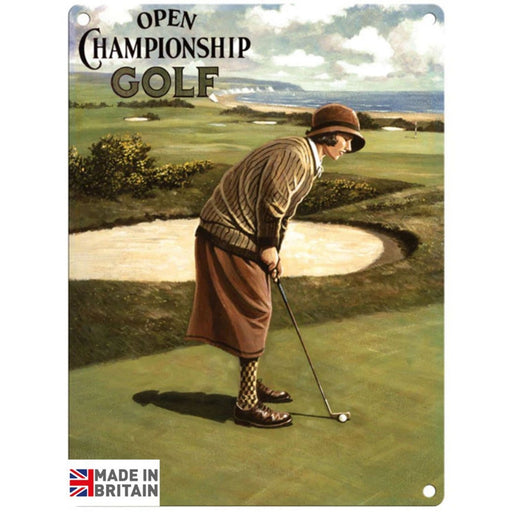 Small Metal Sign 45 x 37.5cm Vintage Retro Open Golf Championship - Kozeenest