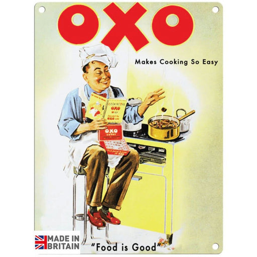 Small Metal Sign 45 x 37.5cm Vintage Retro Oxo - Kozeenest