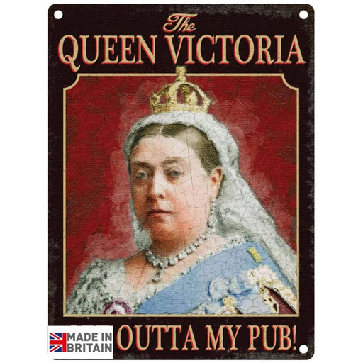 Small Metal Sign 45 x 37.5cm Pub Signs Queen Victoria - Kozeenest