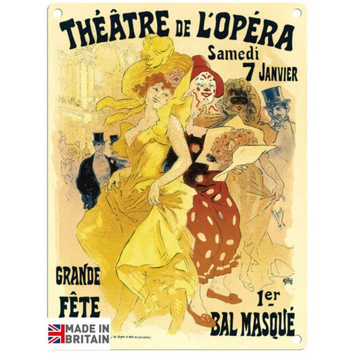 Small Metal Sign 45 x 37.5cm Vintage Retro Theatre De L'opera - Kozeenest