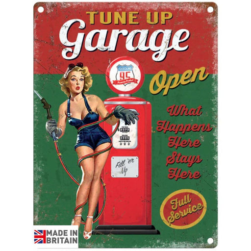 Small Metal Sign 45 x 37.5cm Vintage Retro Tune Up Garage - Kozeenest