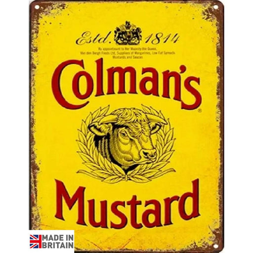 Small Metal Sign 45 x 37.5cm Colman's Mustard - Kozeenest