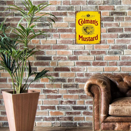 Small Metal Sign 45 x 37.5cm Colman's Mustard - Kozeenest