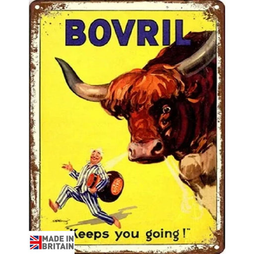 Small Metal Sign 45 x 37.5cm Bovril Keeps you going - Kozeenest