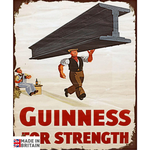 Small Metal Sign 45 x 37.5cm Guinness Beer Advert Girder - Kozeenest