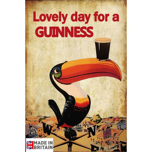 Small Metal Sign 45 x 37.5cm Beer Guinness Bird - Kozeenest