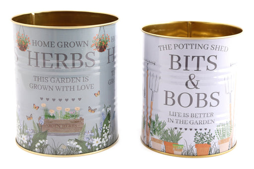 Potting Shed Storage Tins Set of Two - Kozeenest