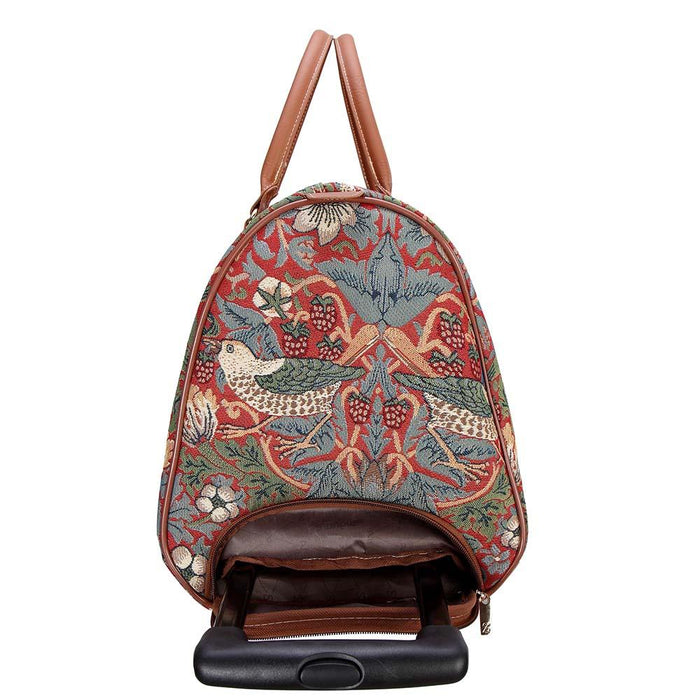 William Morris Strawberry Thief Red - Pull Holdall-5