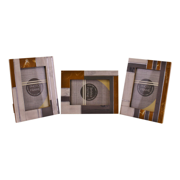 Set of 3 Abstract Design Photo Frames, 4x6 - Kozeenest