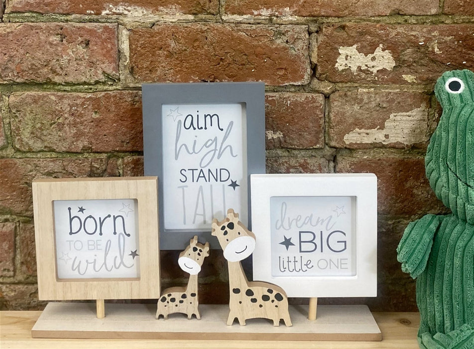 Triple Photo Frame On Wooden Stand - Kozeenest