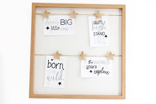 Square Photo Frame With Star Pegs For Six Photographs - Kozeenest