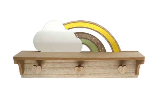 Rainbow and Cloud Shelf with Hooks - Kozeenest