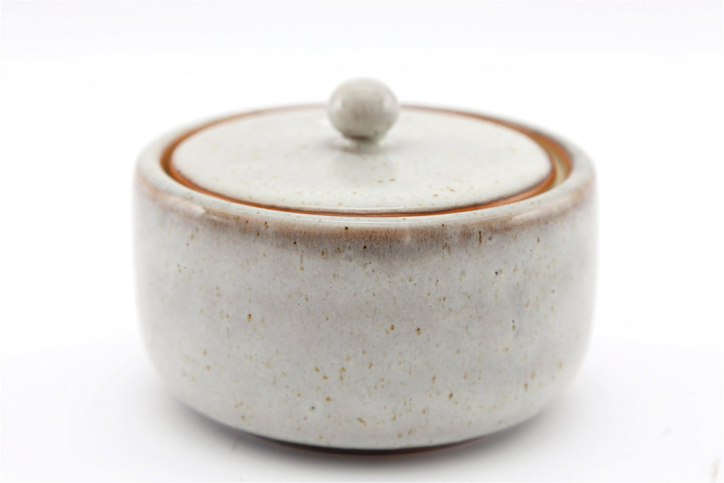 Taupe Ceramic Pot With Lid - Kozeenest