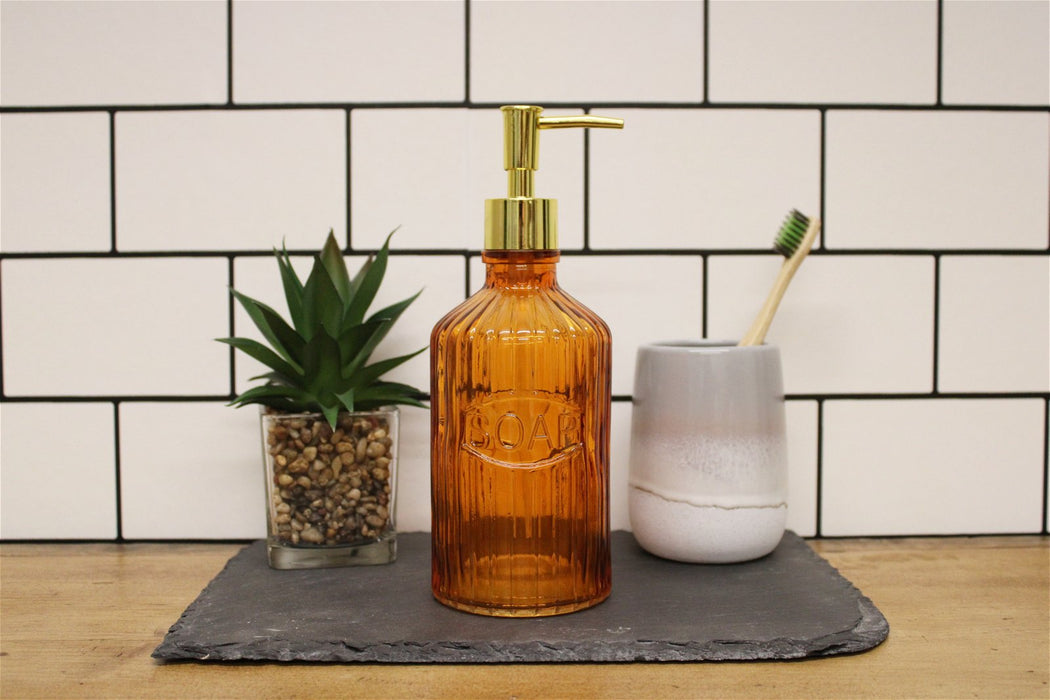 Orange Glass Soap Dispenser - Kozeenest