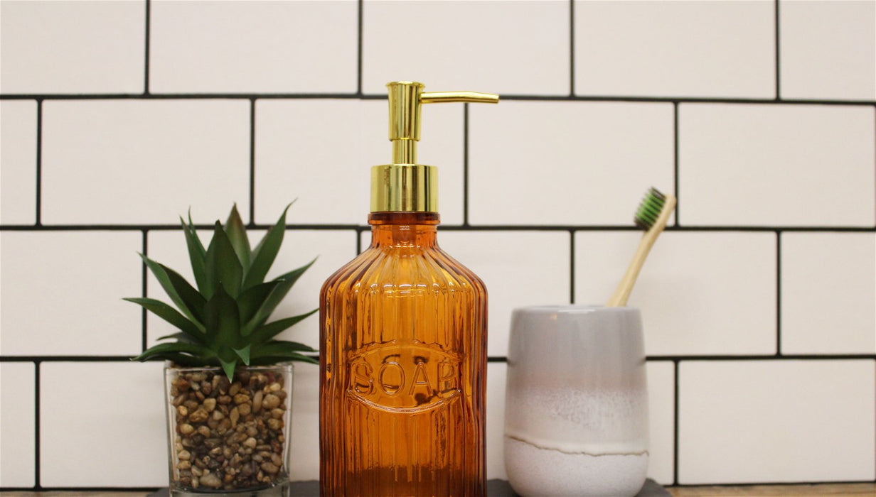 Orange Glass Soap Dispenser - Kozeenest