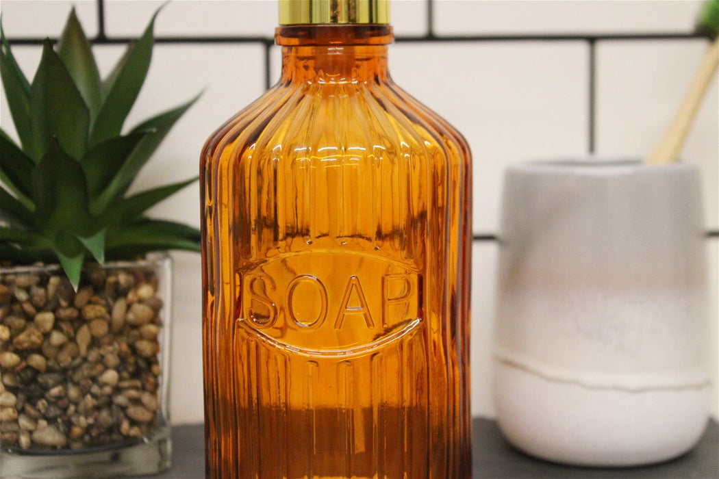 Orange Glass Soap Dispenser - Kozeenest