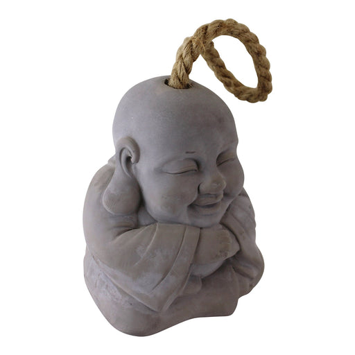 Smiling Buddha Grey Cement Doorstop - Kozeenest