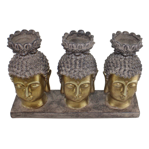 Triple Candle Holder, Buddha Design - Kozeenest