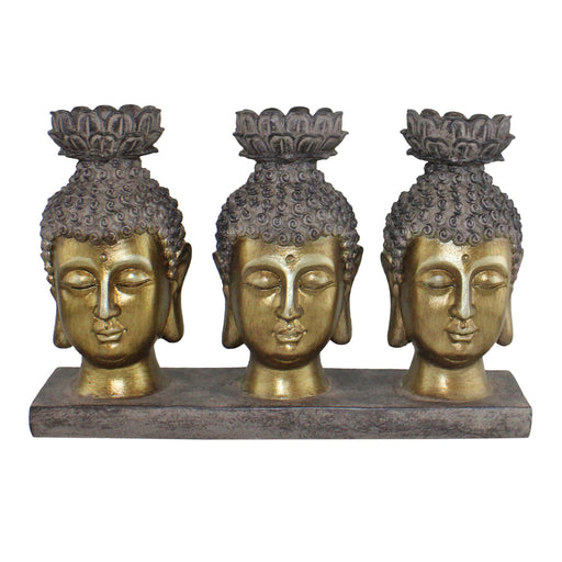 Triple Candle Holder, Buddha Design - Kozeenest