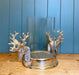 Stag Double Head Pillar Candle Holder - Kozeenest