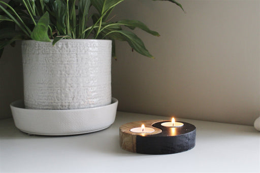 Yin and Yang Wooden Tealight Holders - Kozeenest