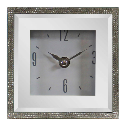 Small Freestanding Mirrored and Jewelled Table Clock - Kozeenest