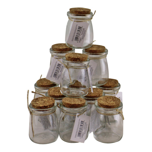 Set of 12 Small, Craft Storage Glass Jars With Cork Stoppers - Kozeenest