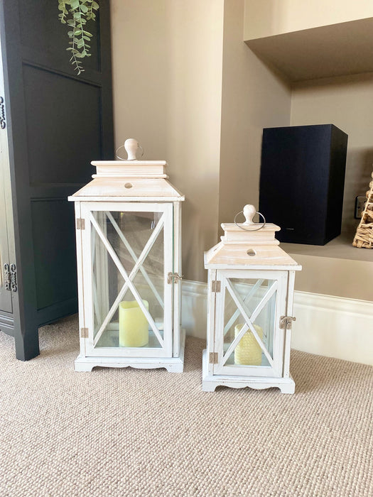 Set Of Two Wooden Lanterns - Kozeenest