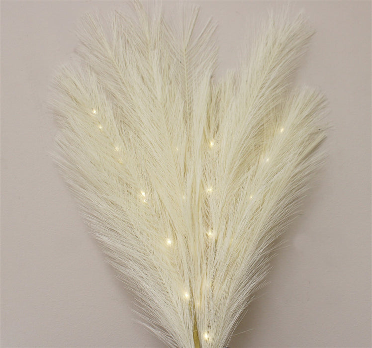 Set of Five Cream Led Pampas Grass Stems - Kozeenest