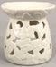 White Embossed Butterfly Oil Burner - Kozeenest