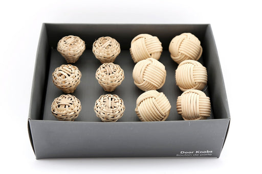 Rattan and Rope Ball Design Drawer Knobs - Kozeenest