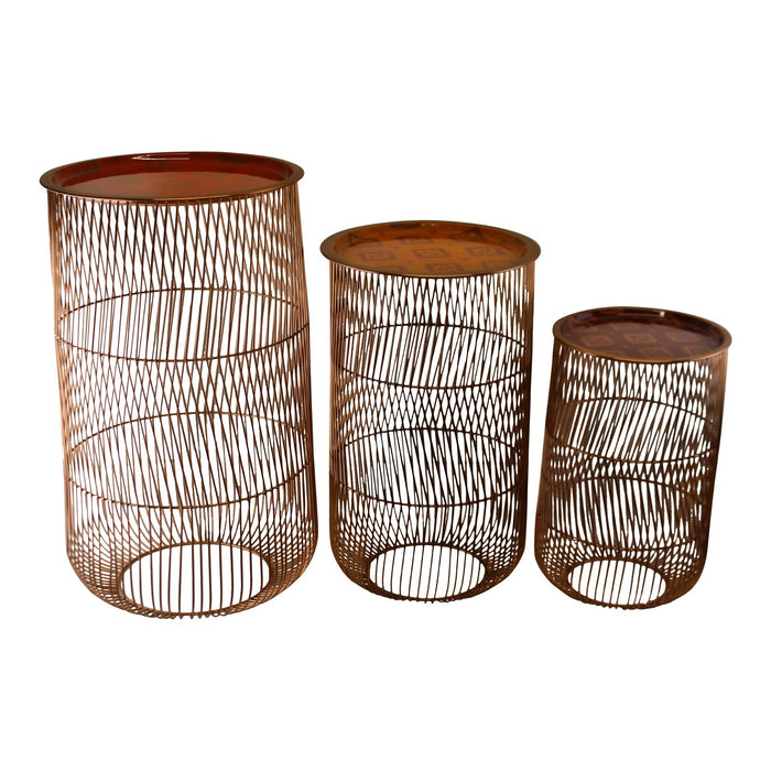 Set of 3 Kasbah Wire Tables, Design B - Kozeenest