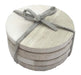 Set of 4 Wood Effect Marble Coasters - Round - Kozeenest