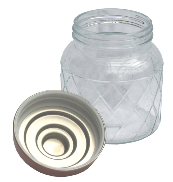 Round Glass Jar With Copper Lid, 5.5 Inch - Kozeenest