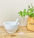 Stoneware Pestle & Mortar in White - Kozeenest