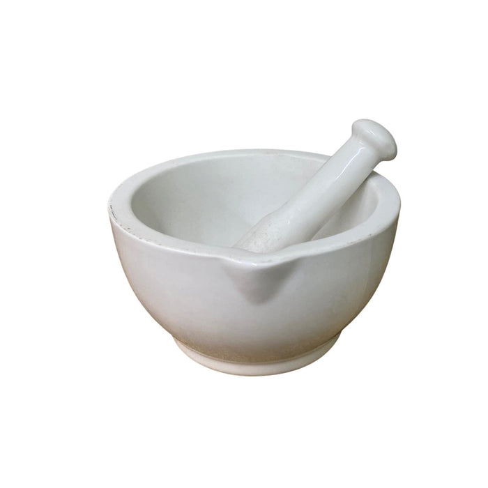 Stoneware Pestle & Mortar in White - Kozeenest