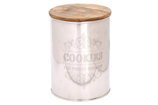 Silver Cookie Canister 18cm - Kozeenest