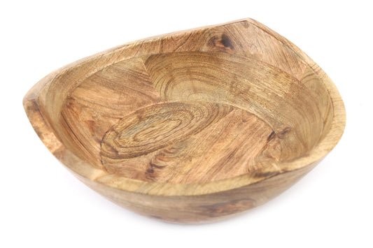 Triangular Shaped Wooden Bowl 28cm - Kozeenest