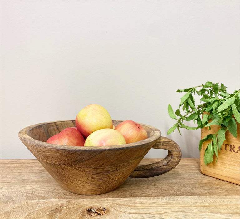 Wooden Bowl With Handle 30cm - Kozeenest