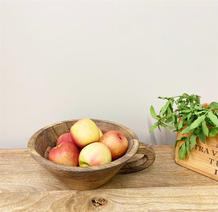 Wooden Bowl With Handle 30cm - Kozeenest