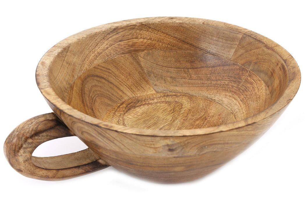 Wooden Bowl With Handle 30cm - Kozeenest