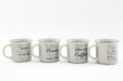 Set of Four Antique Grey Slogan Mug - Kozeenest