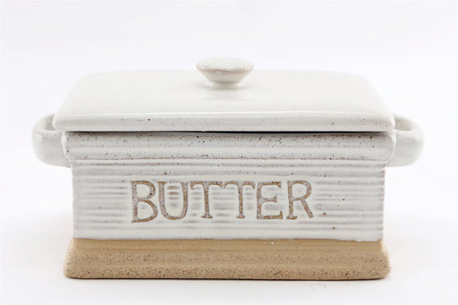 Natural Ceramic Butter Dish 19cm - Kozeenest