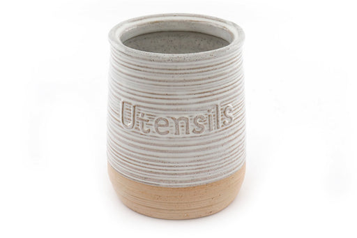 Natural Ceramic Utensil Holder 15cm - Kozeenest