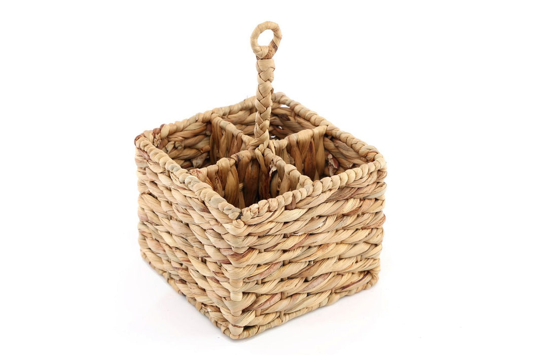 Natural Waterhyacinth Woven Cutlery Holder 26cm - Kozeenest