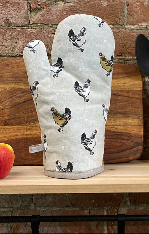 Single Oven Glove With A Chicken Print Design - Kozeenest