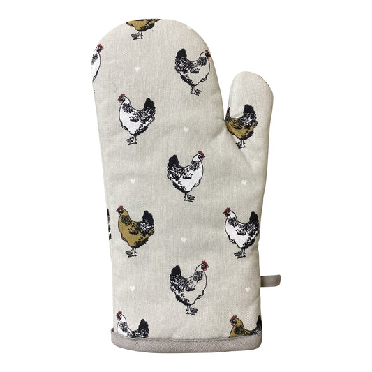 Single Oven Glove With A Chicken Print Design - Kozeenest